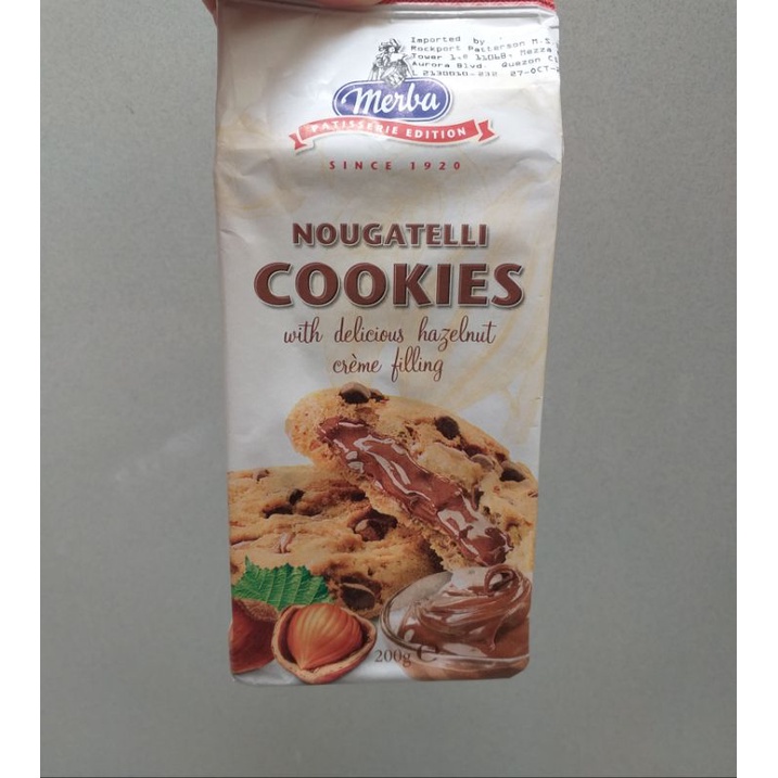 Merba Nougatelli Cookies w/ delicious Hazelnut and creme filling 200g ...