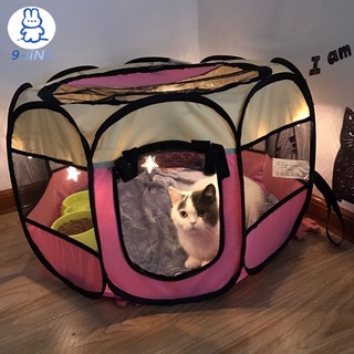 Foldable Pet Playpen Tent Dog Cat Fence Puppy Exercise Play Kennel Cat Delivery Room Cat Bed