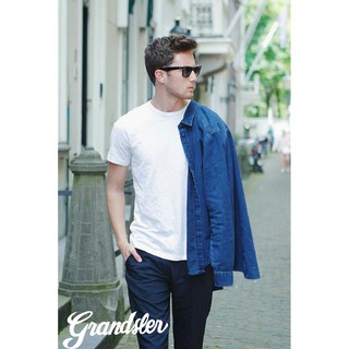 Grandsler Adult V-Neck T-Shirt Plain (White) #2