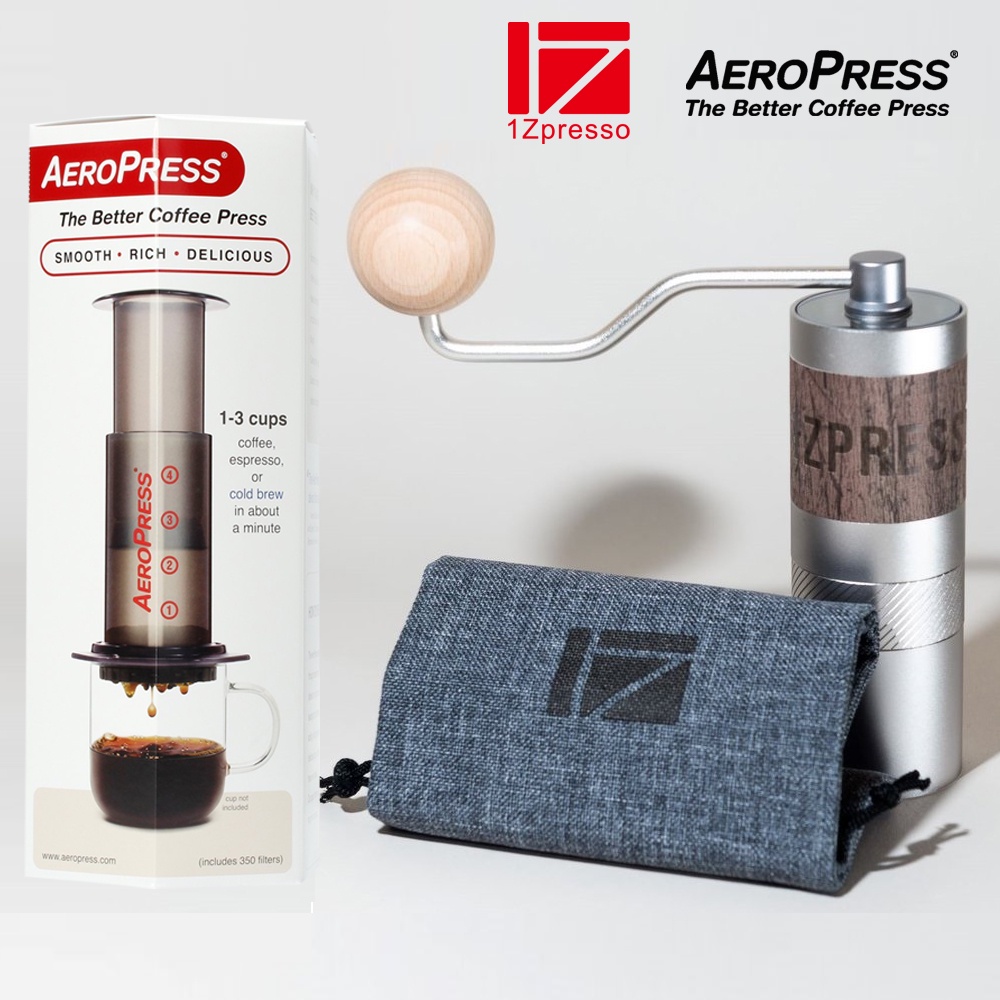 1Zpresso Q2 Coffee Grinder Heptagonal Burr + Aeropress Coffee Maker