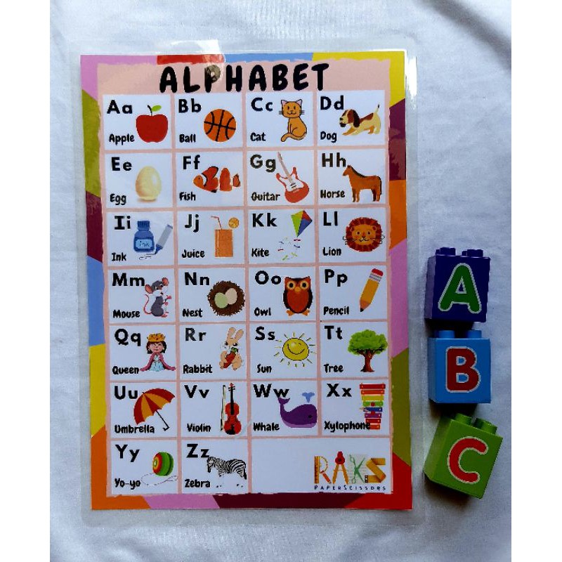 Laminated ALPHABET CHART | Shopee Philippines