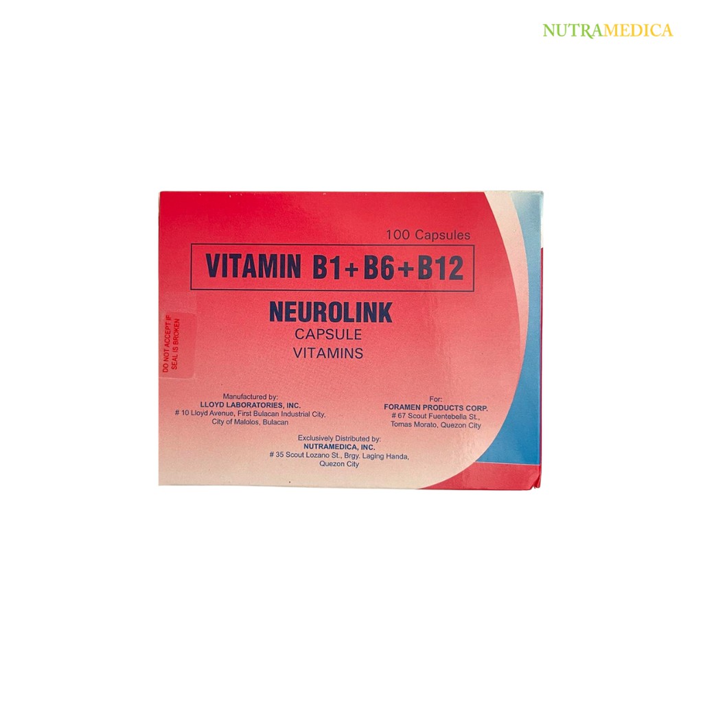 Neurolink Capsule Vitamins I B1 I B6 I B12 I Supplement 100 Capsule/Box