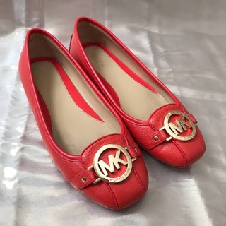 mk red flat shoes