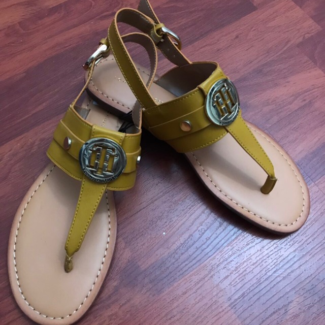 tommy hilfiger yellow sandals
