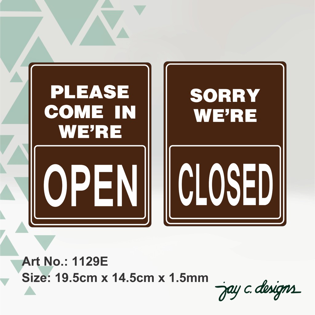 Acrylic signage open and closed signage 1129 shopee philippines