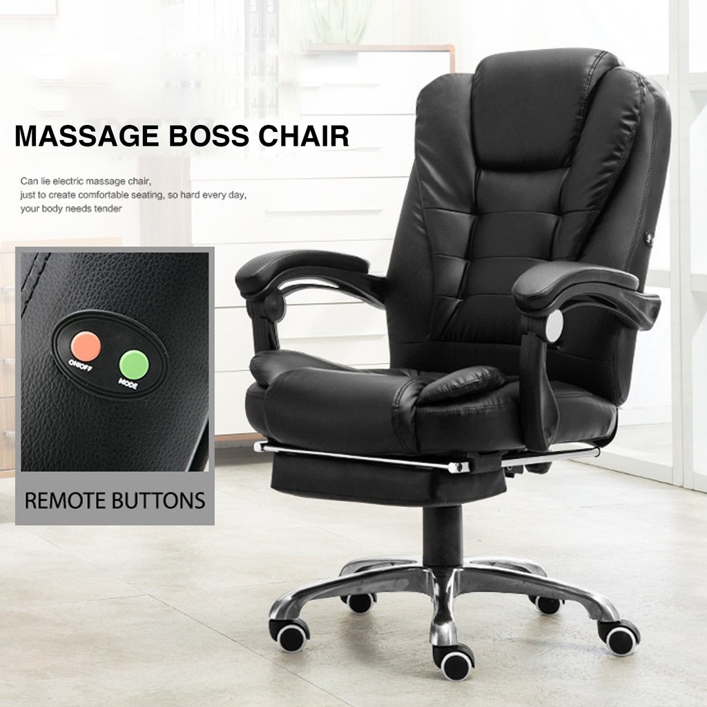 Office Massage Boss Chair With Leg rest/Without Leg rest | Shopee ...