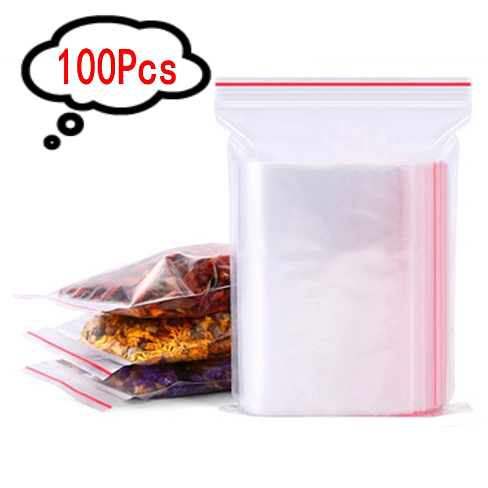 100Pcs/set Small Zip Lock Plastic Bags/Resealable Transparent Seal Bags