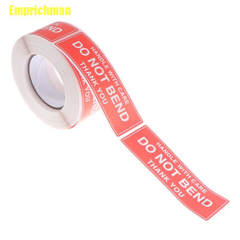 [Emprichman] 250Pcs Fragile Warning Stickers Handle With Care Do Not Bend Sign Package Decal
