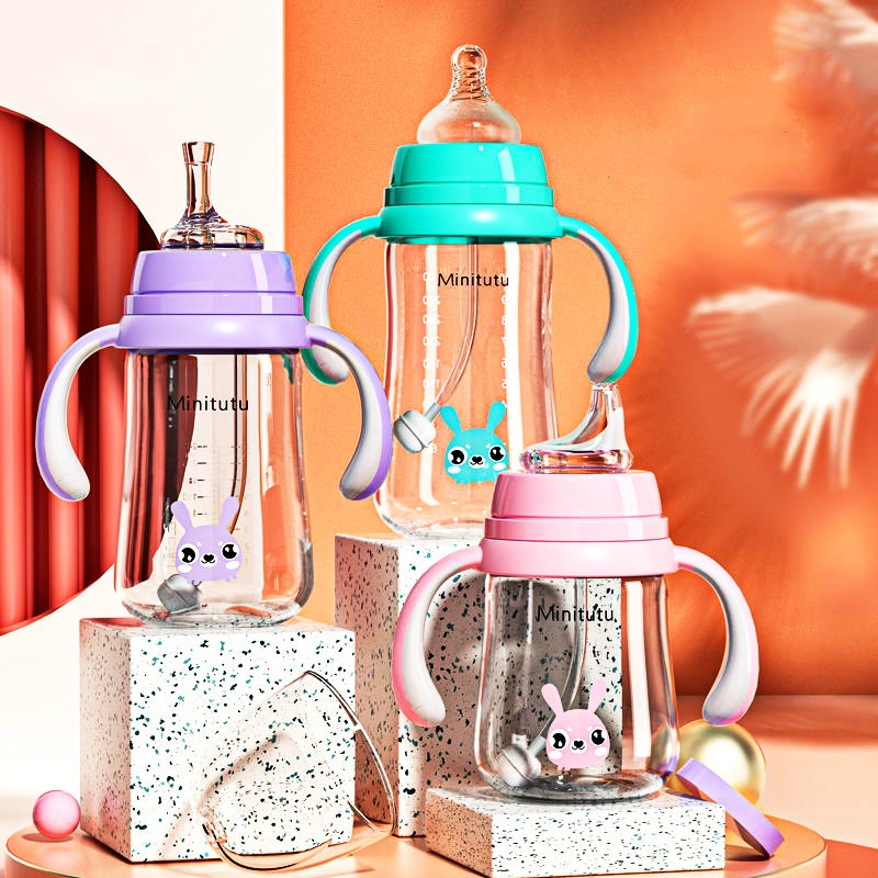 180ML/240ML/300MLCloser To Nature 9oz PP Tinted Feeding Bottle (Twin Pack) Baby Bottle