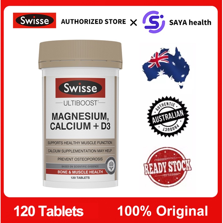 Swisse Ultiboost Magnesium Calcium + Vitamin D 120 Tablets Shopee