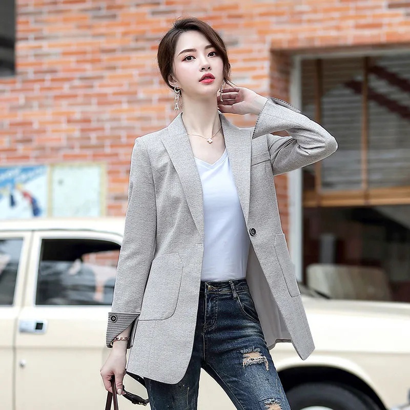 Blazer for woman Small Suit Jacket Women's Spring Autumn Long-Sleeved New  Style Professional Wear Fashion Slim-Fit Slimmer Look Mid @ | Shopee  Philippines