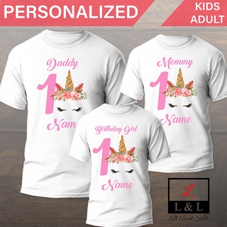 Unicorn Birthday Personalized Family Shirt Sold Per Piece