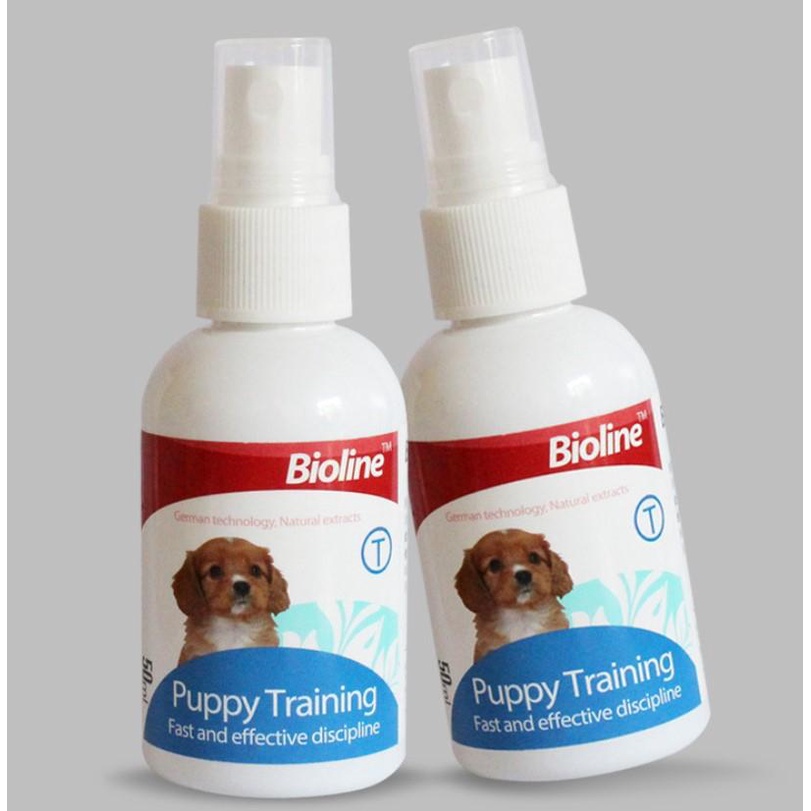 Excelsior 50ml and 120ml Bioline Dog Training Spray Pet Potty Aid Training Liquid Puppy Trainer #2