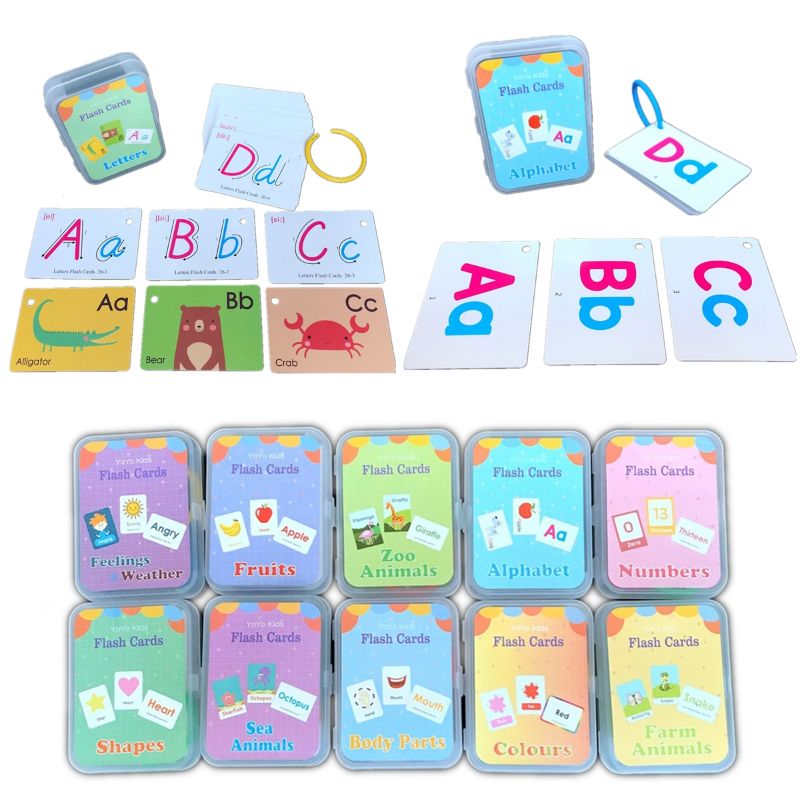 baby preschool english learning flash cards montessori educational