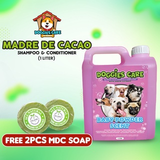 Madre de Cacao Shampoo & Conditioner with Guava Extract - Baby Powder Scent 1 Liter Pink FREE SOAP