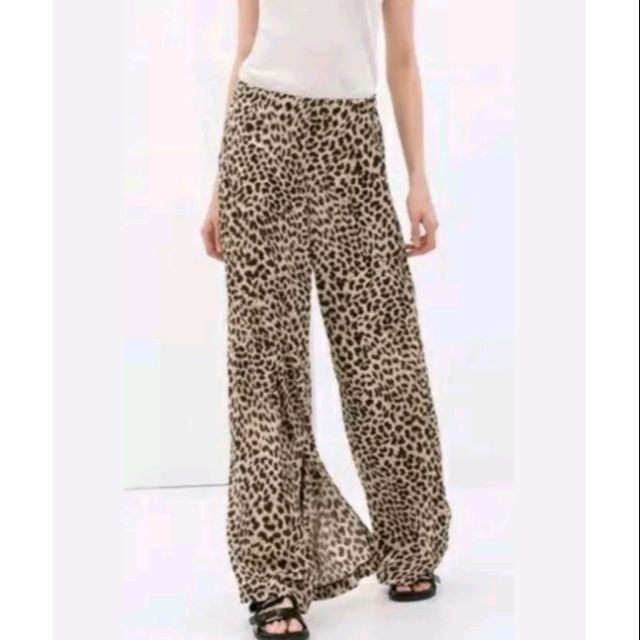 leopard trousers zara