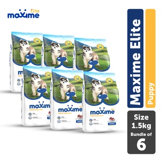 Maxime Elite Dry Dog Food Puppy Beef, Lamb, Chicken Liver & Milk (1.5kg) (Bundle of 6)