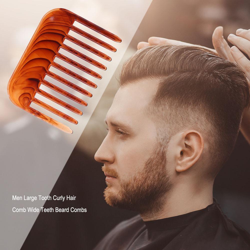 Men Large Tooth Curly Hair Comb Wide Teeth Beard Combs Mor