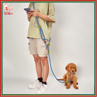 QQLe Free Hands Running Dog Walking Rope One For Two Multifunctional Cross-Body Leash Chain