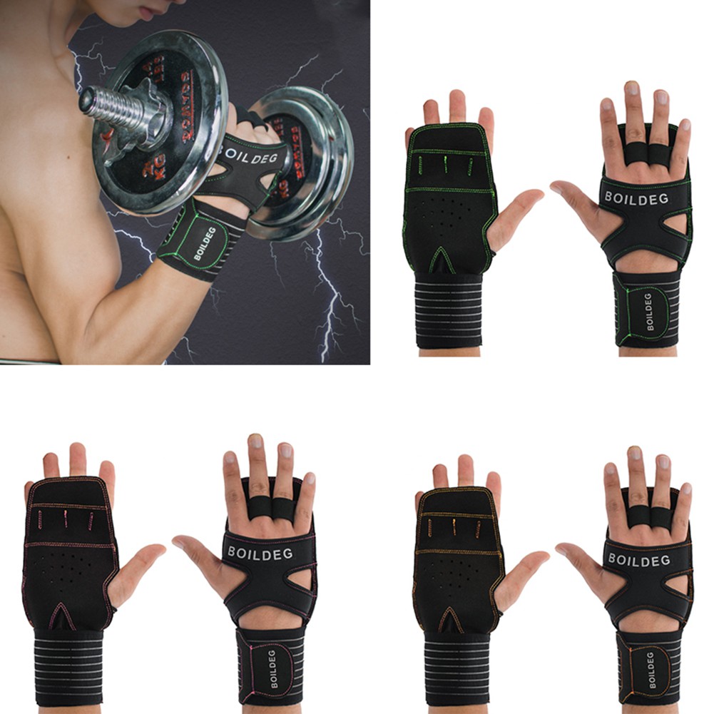 Protective Training Gloves with Wrist Support Breathable for Fitness