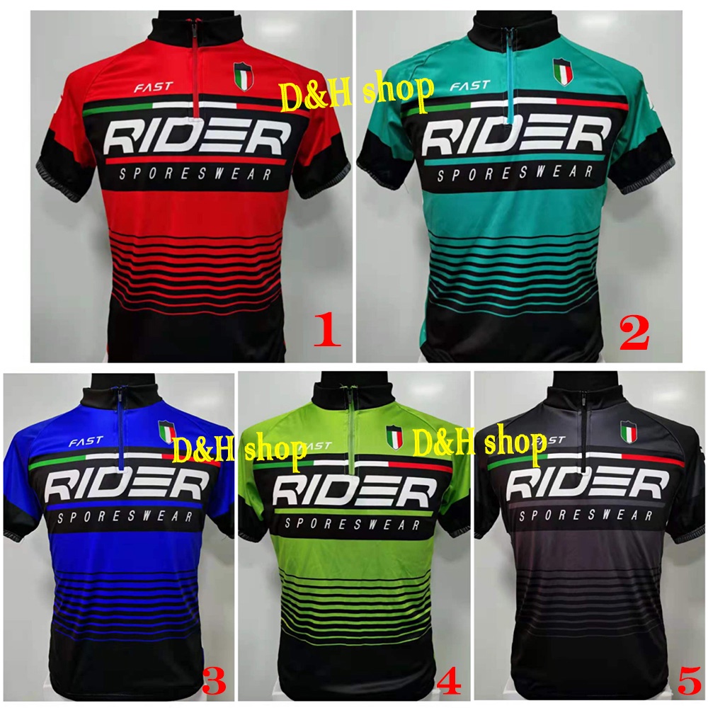 Rider Sportswear Bike Cycling Jersey Short Sleeve Shirt with zipper
