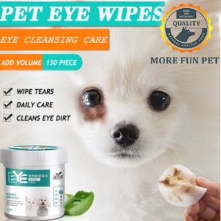 130PCS/Box Pet Eye Wet Wipes Cat Dog Tear Stain Remover Pet Cleaning Paper Tissue Aloe Wipes