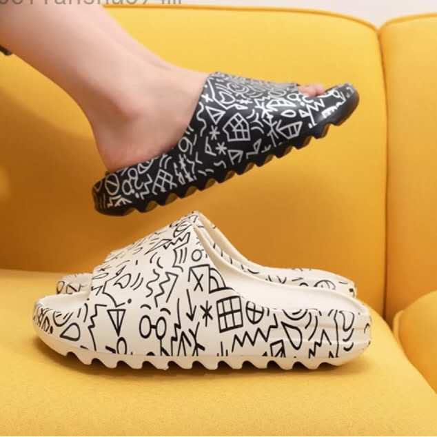 Lowest price 2020 New Arrival Korean Graffiti Yeezy Slide Pattern For Men | Shopee Philippines