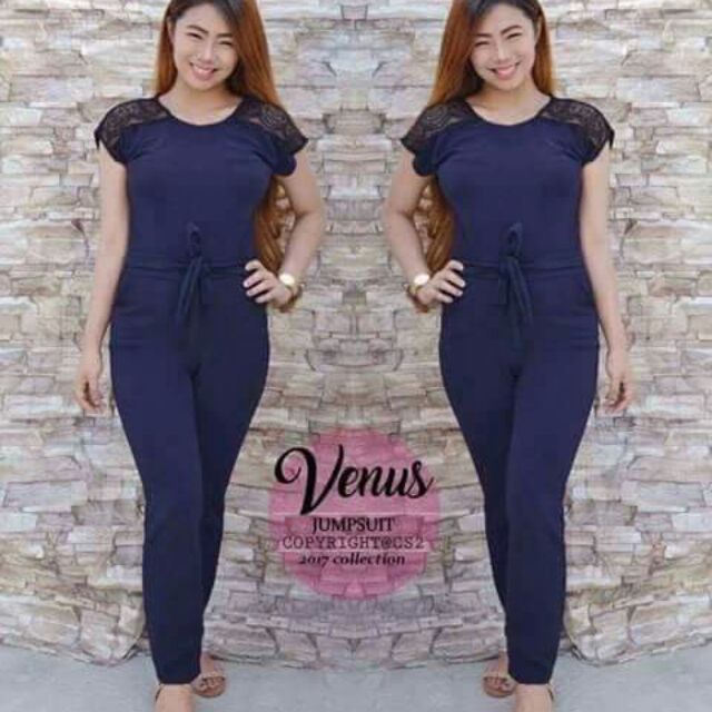 venus striped jumpsuit