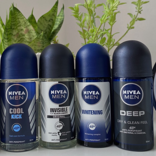 Nivea Deodorant For Men Rollon 50ml (CoolkickInvisibleWhiteningDeep