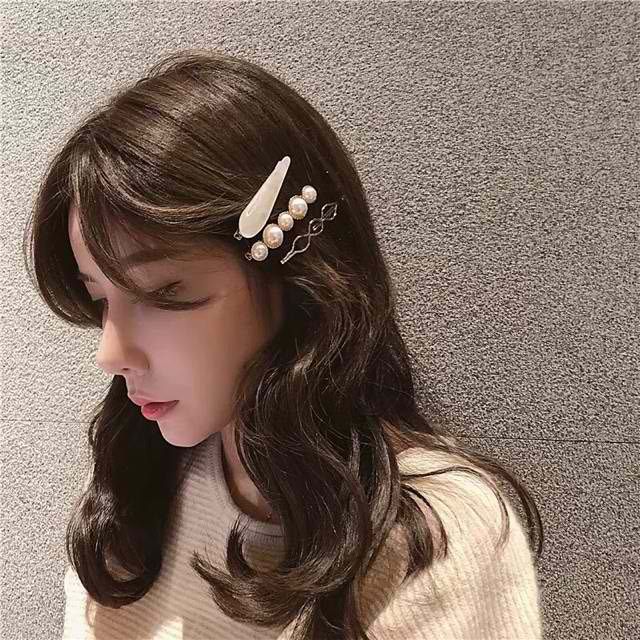 3pcs set Hair Clip Korean Style Girl Sweet Style Fashion Shape Pearl Hair  Pin Fashion Jewelery | Shopee Philippines