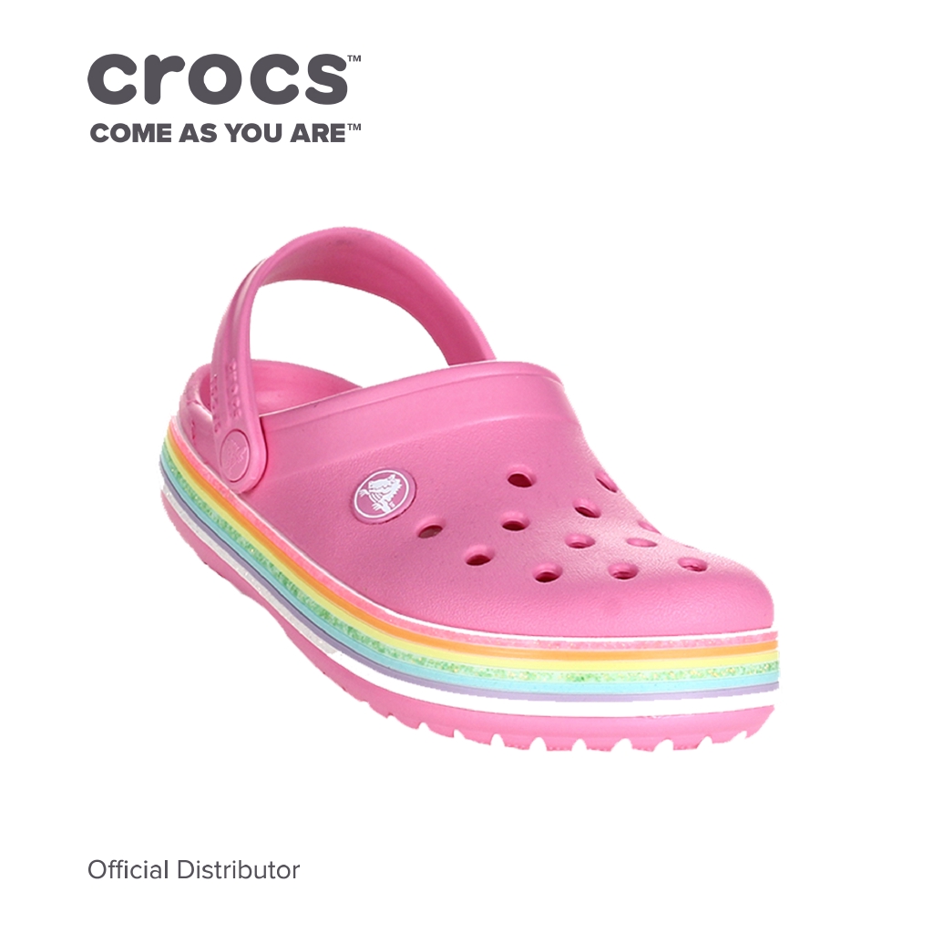 girls rainbow crocs