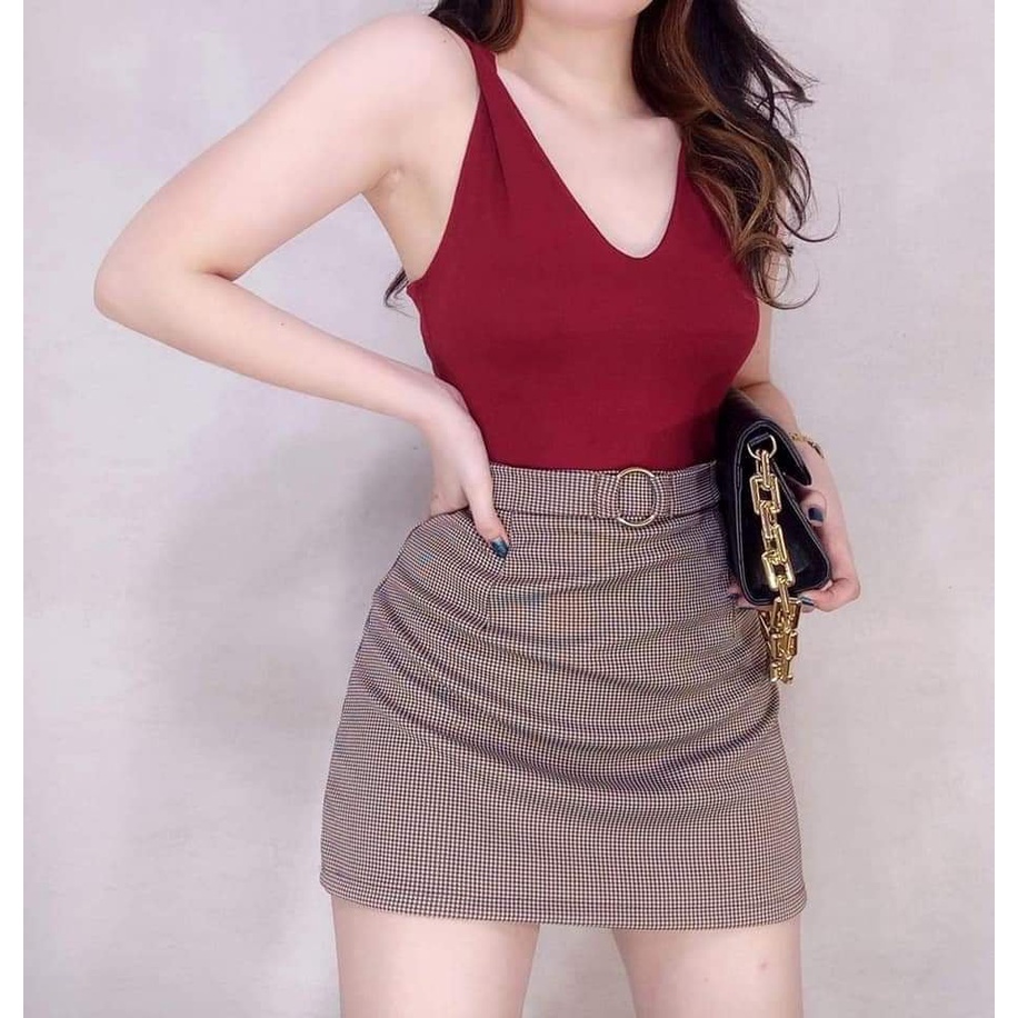 Luvely Sexy Plain Plunging Neckline Cropped Top Shopee Philippines