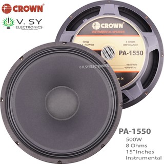 2020 Original Crown PA-1550 15 Inches 500W 8 Ohms Instrumental Speaker 15