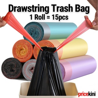 Drawstring Garbage Bag, Trash Bag, Rubbish Bag, Beg Sampah, Plastik Sampah, Dustbin Bag Price PriceKini