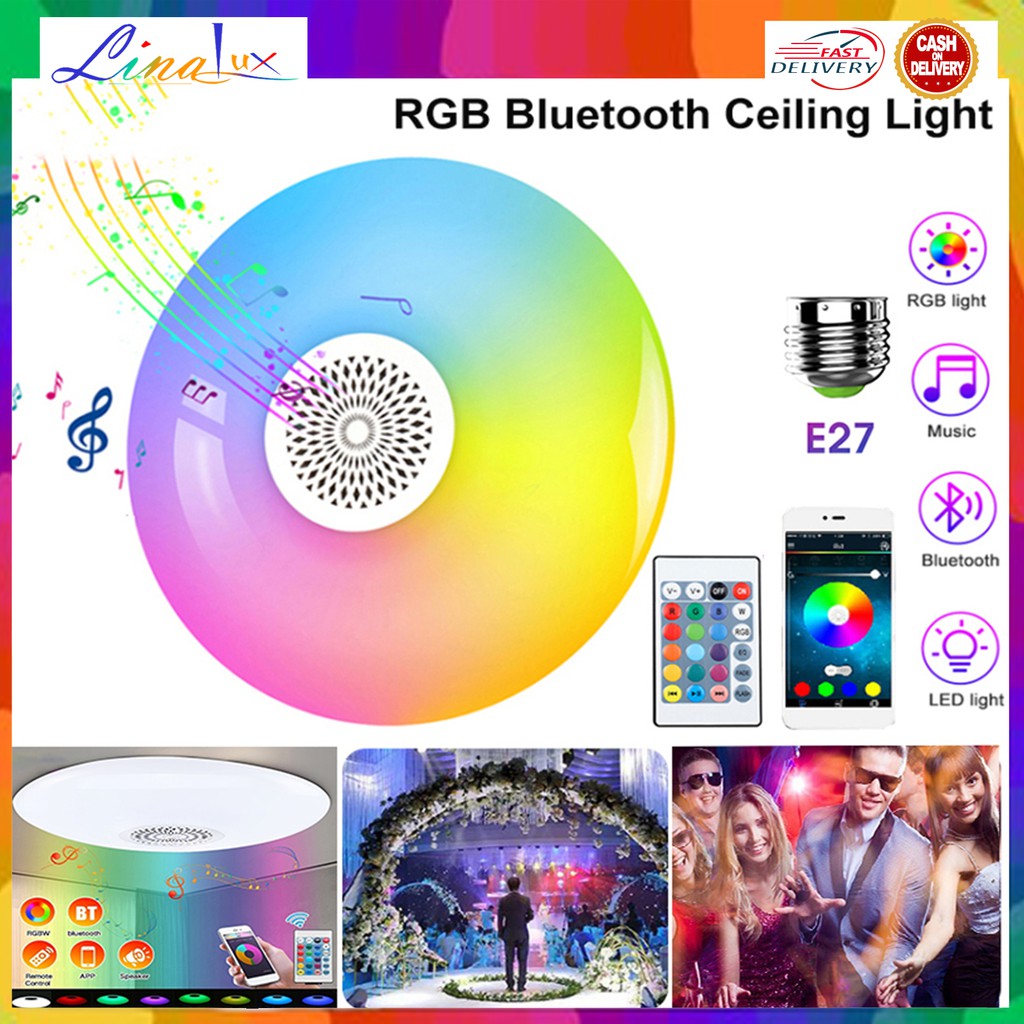48W UFO LED LIGHT Music Ceiling Light with Bluetooth Speaker (REMOTE IT