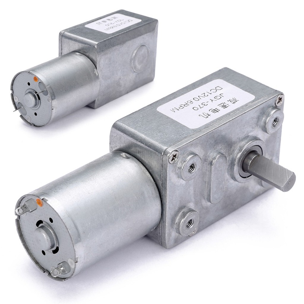 tocawe DC 12V 0.6RPM High torque Turbo Worm Electric Geared DC Motor GW370 Low Speed