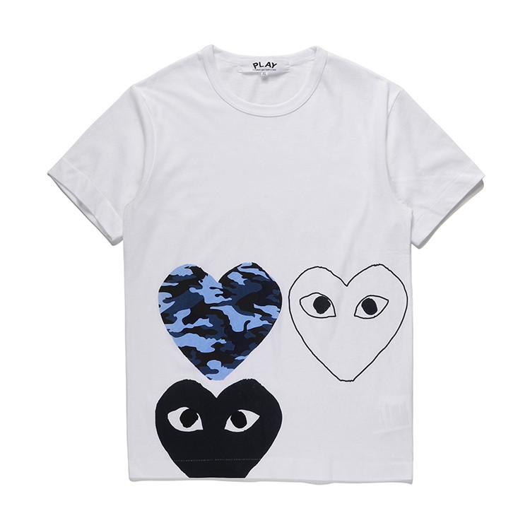 cdg camo heart t shirt