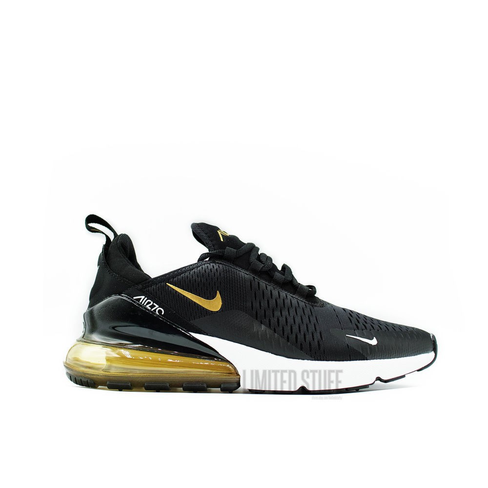 nike airmax 270 black and gold