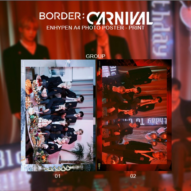 ENHYPEN BORDER CARNIVAL HYPE VERSION A4 PHOTO POSTER - PRINT | Shopee ...