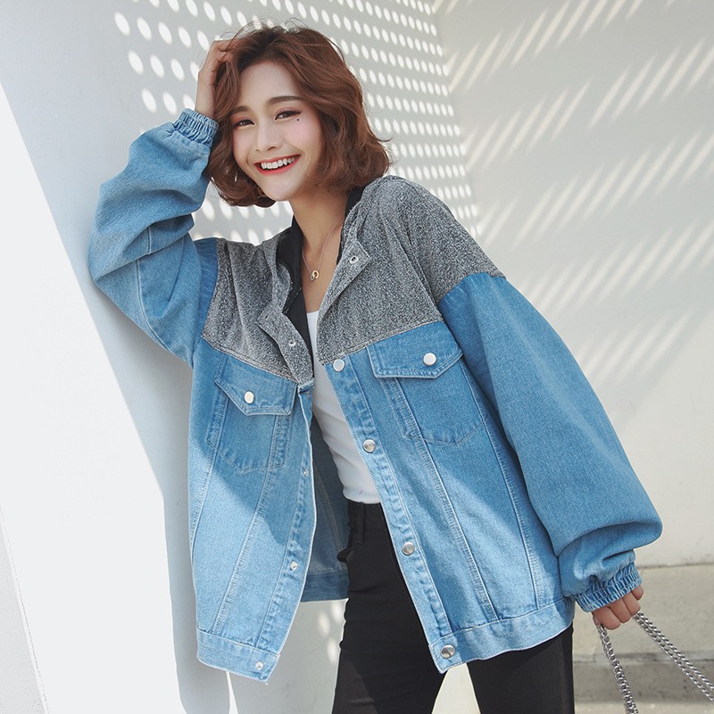 denim jacket with hood plus size