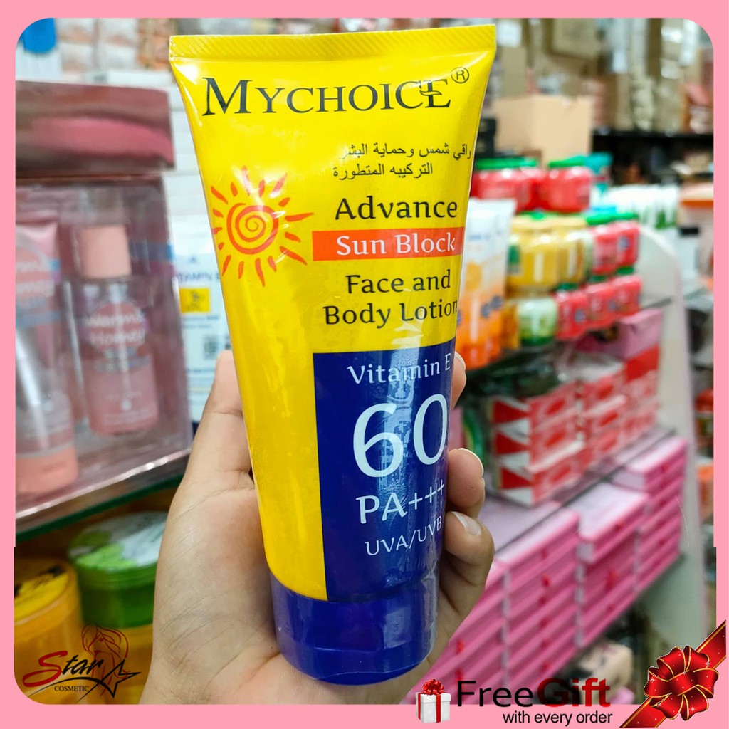 Sunscreen MYCHOICE Advance Sun Block Face And Body Lotion Vitamin E 60