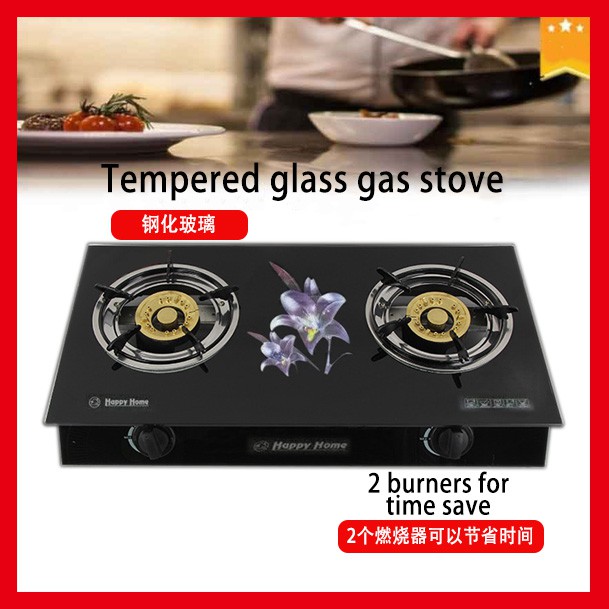 Three Burner Double Burner Glass Top Gas Stove High Quality