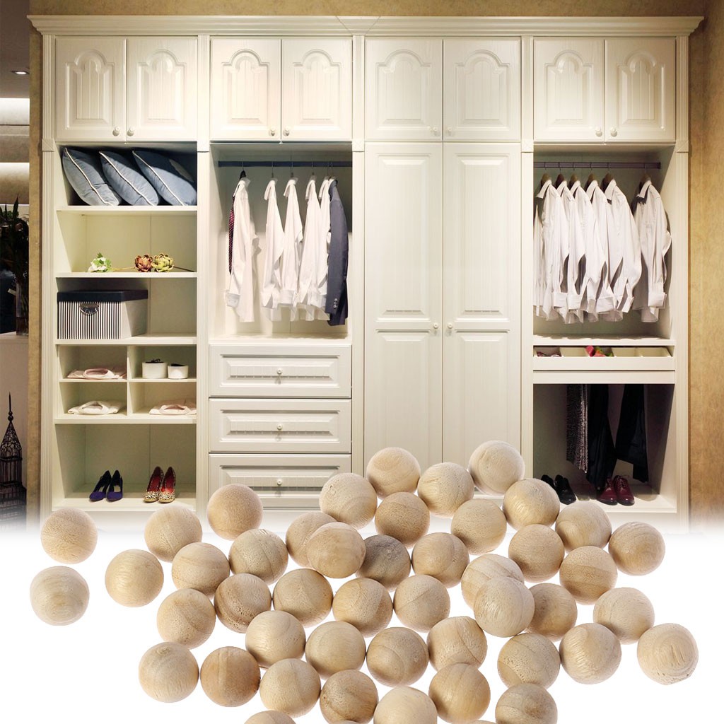 San 50pcs Cedar Wood Moth Balls Camphor Repellent Wardrobe
