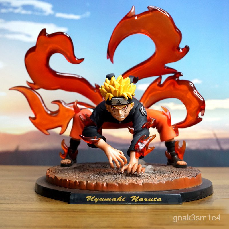 Naruto Anime Uzumaki Naruto Kurama Action Figure Gk Fox Kyuubi Statue ...