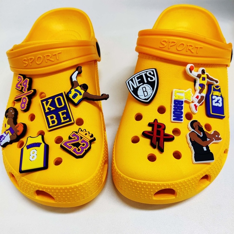NBA design Crocs Jibbitz Charm Pins For Clog Slippers Charms | Shopee ...