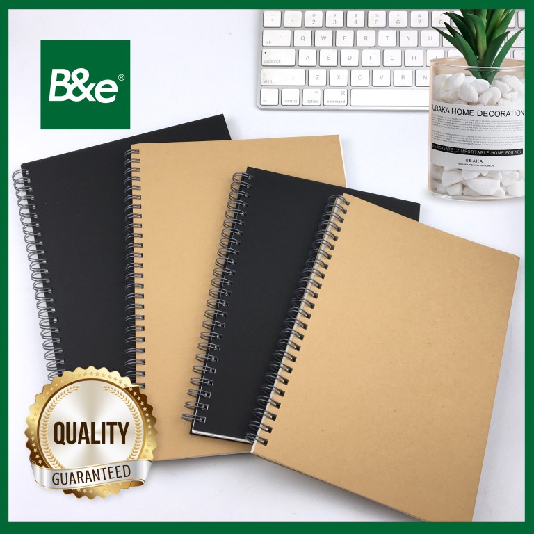 bnesos Stationary School Supplies Spiral Notebook Kraft Cover 80Gsm