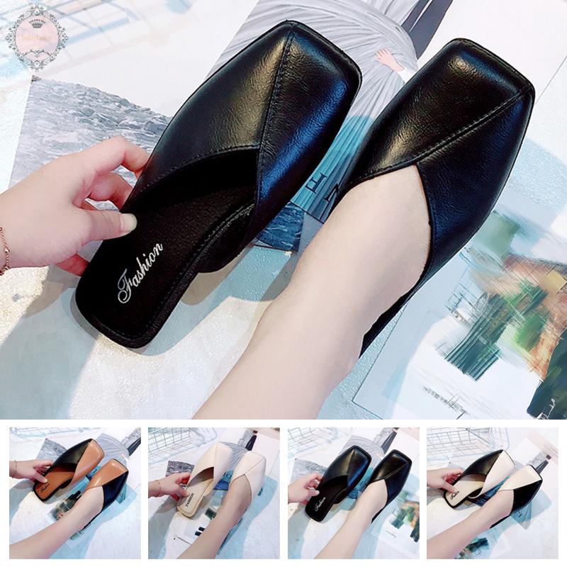 ladies open back loafers