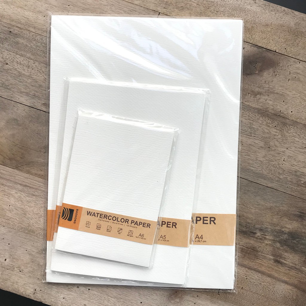 10 5 sheets watercolor paper 300gsm a6 a5 a4 a3 shopee philippines