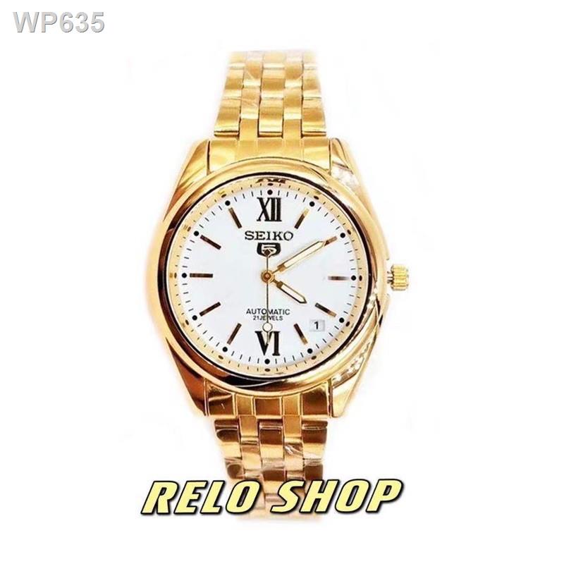 ○Relo SEIKO Watch Gold Stainless Steel Analog waterproof date day men Watches