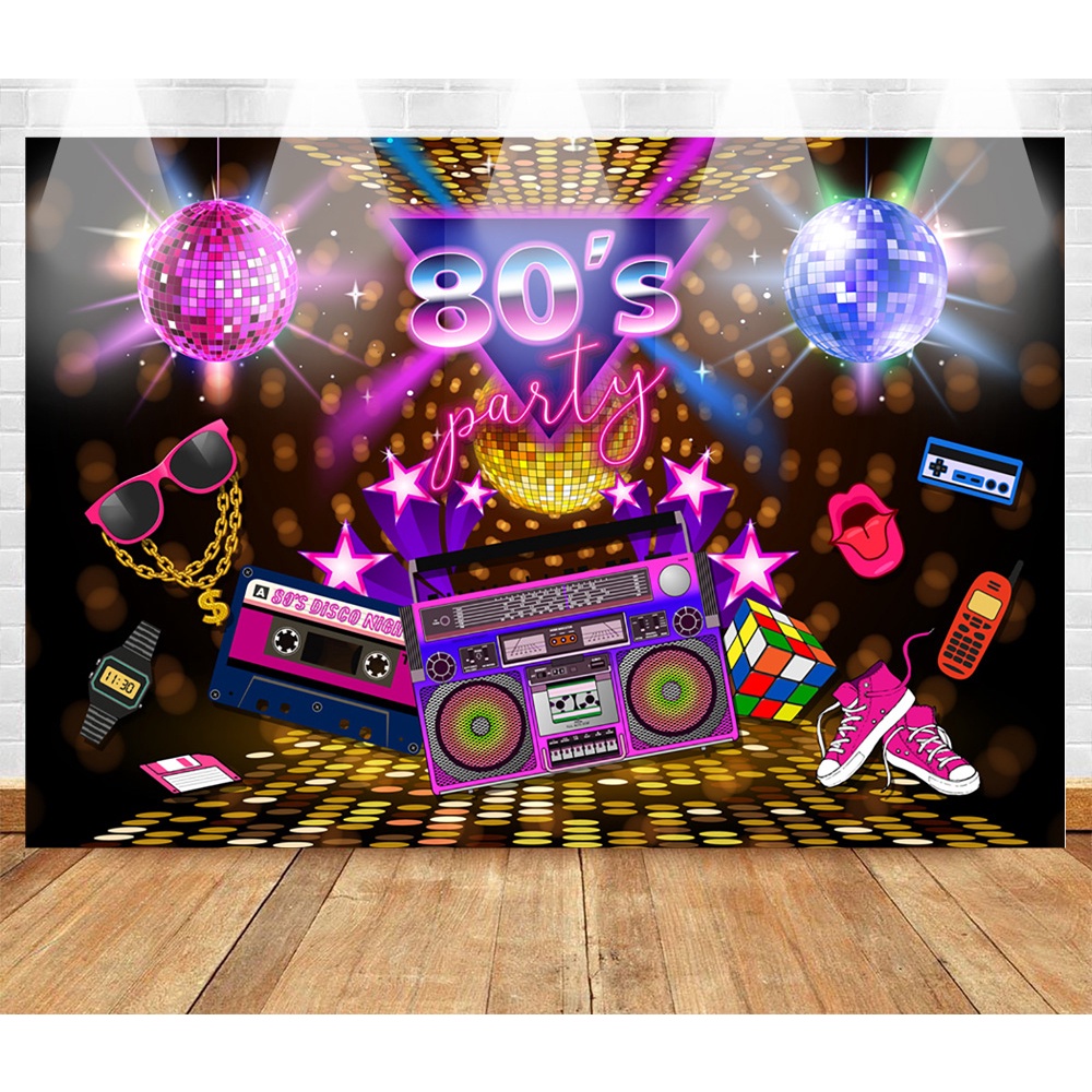 80s Party Backdrop Disco Theme Retro Style Photo Backdrop 80's Birthday